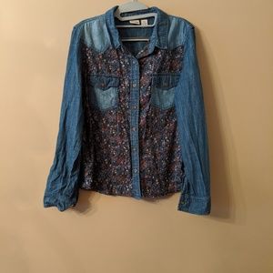 Vintage Mudd Floral Denim Button Down